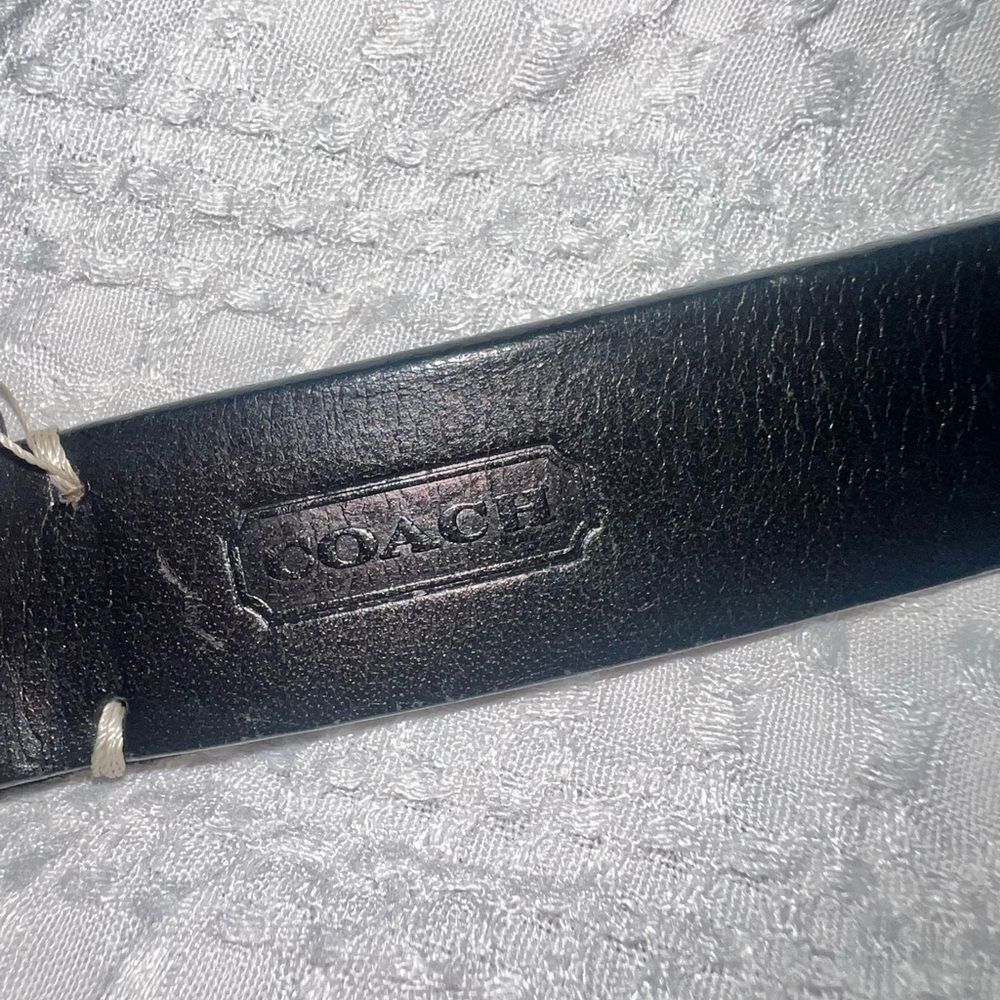 Coach Black Textured Leather Belt